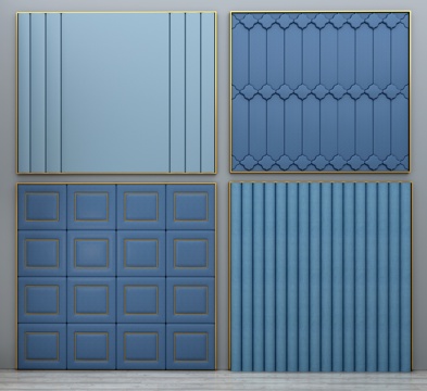  软包 欧式软包 床头软包 软包背景 艺术软包 皮革软包3d模型 