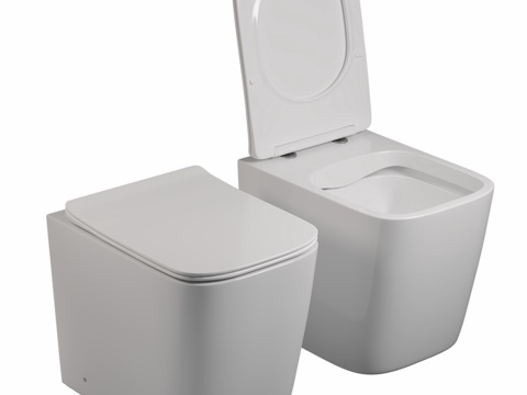  ABBER Rechteck AC1211 壁挂式马桶，白色3d模型 