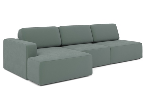  Ralf（Ralph）三段式转角沙发，带小沙发3d模型 