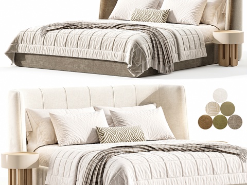 现代主卧床su模型