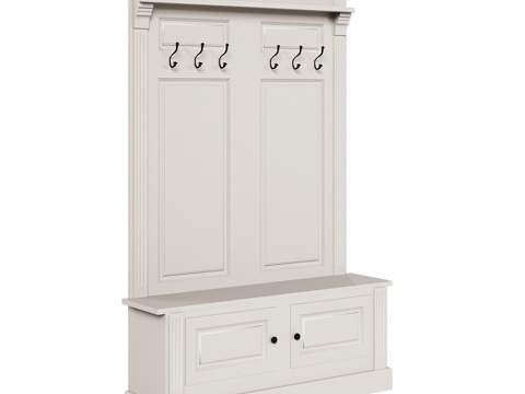  OM经典风格6钩挂件玄关3d模型 