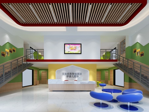  现代儿童学校3d模型 
