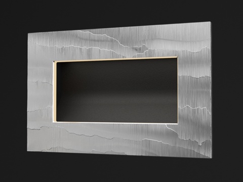  纹理矩形铝制照明灯3d模型 