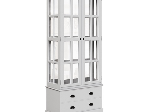 OM双门展示柜配两只窄抽屉3d模型