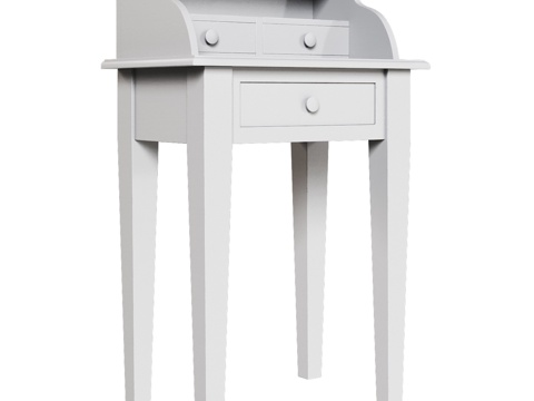  OM经典风格直腿书桌3d模型 