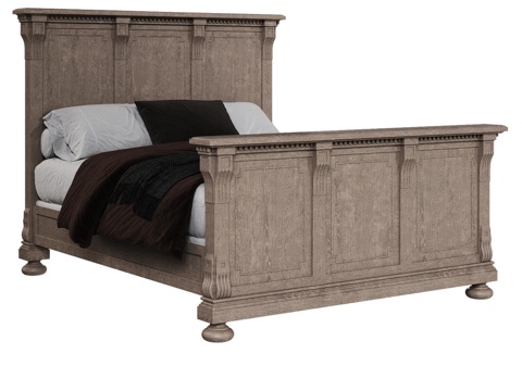  OM床140x200配美式高床尾板3d模型 