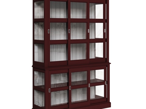 OM Glass 六门滑动玻璃柜3d模型
