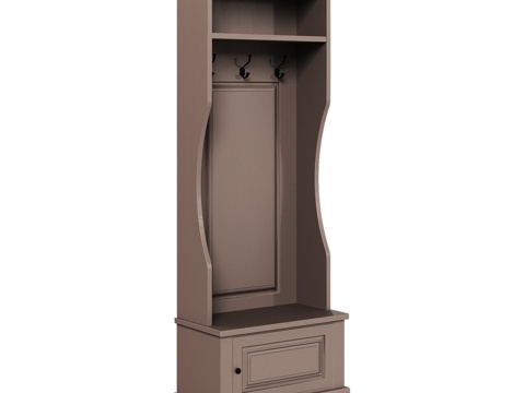  OM经典风格玄关（衣帽架+单3d模型 