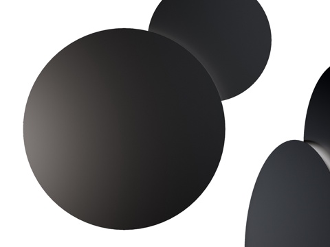  大型LED圆盘壁灯组合A3d模型 