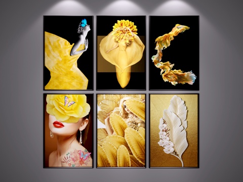  现代挂画 北欧挂画 泰式挂画 中式挂画 东南亚挂画3d模型 