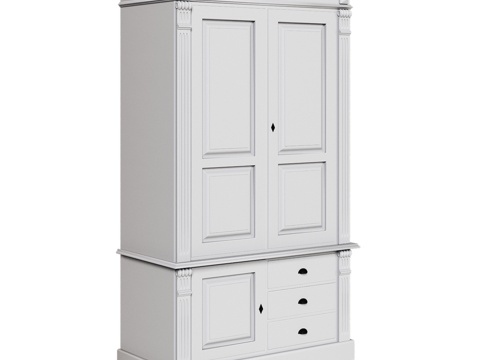  OM三门三抽屉经典款衣柜3d模型 