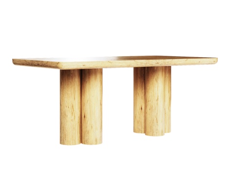  OM现代风格矩形餐桌3d模型 