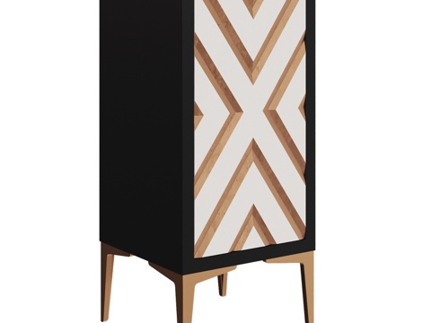  OM单门菱形纹饰抽屉柜3d模型 