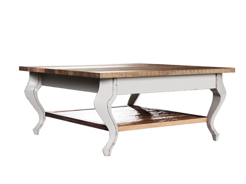  OM乡村风格咖啡桌90x90厘米3d模型 