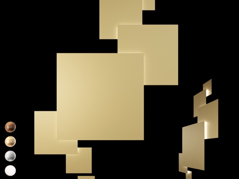  大型方形壁灯LED组合灯具ATTA-3d模型 