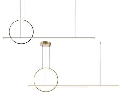 吊灯 Halo MOD247PL-L49BK; MOD2473d模型 