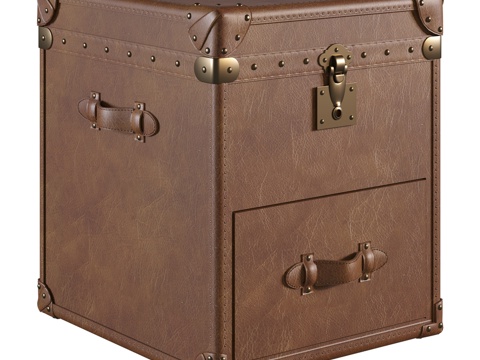  OM伊达尔戈装饰皮革黄铜储物柜3d模型 