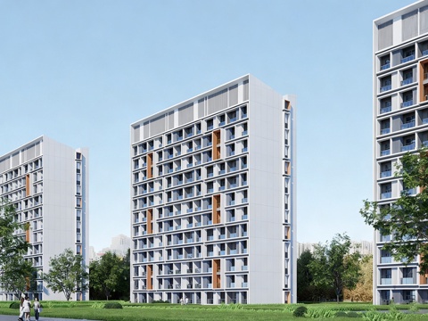 现代学校建筑 现代学生宿舍 公寓建筑su模型