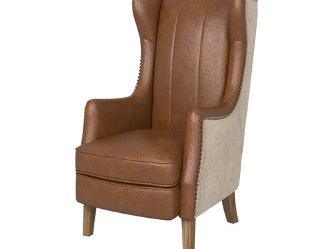  OM扶手椅红衣主教米色布艺款3d模型 