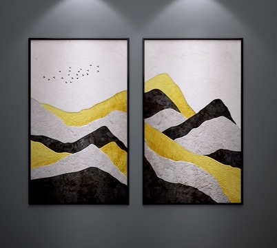  中式挂画 现代挂画 北欧挂画3d模型 