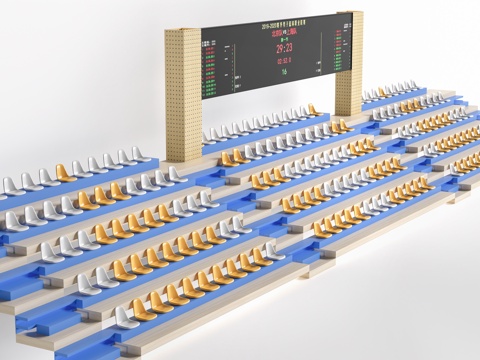 现代看台座椅 体育看台 观众席 台阶座椅su模型