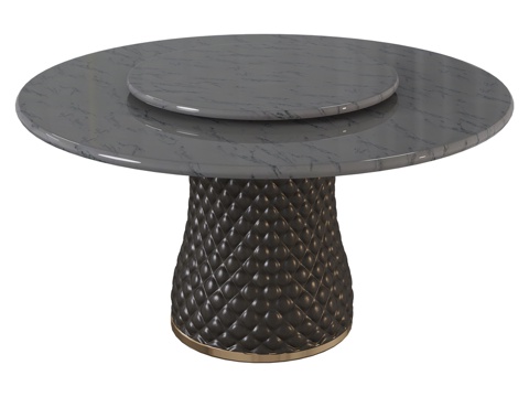  OM圆形餐桌 大理石蘑菇对比款3d模型 