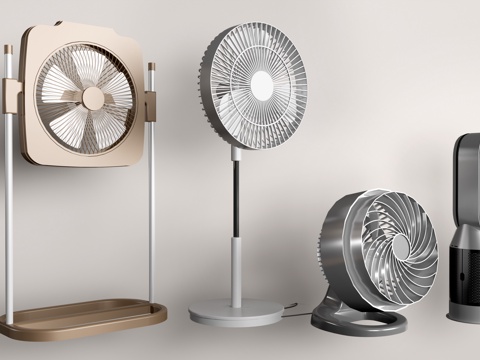  现代电风扇 落地扇su模型 