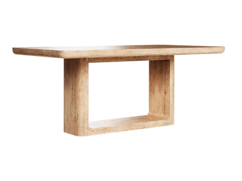 OM现代风格开放式矩形餐桌3d模型