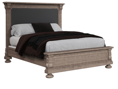  OM床160x200低脚板款，软包饰边，美式风格3d模型 