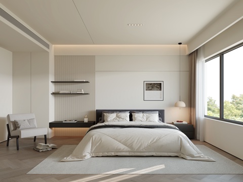 现代卧室su模型