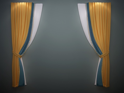  现代窗帘 北欧窗帘 中式窗帘3d模型3d模型 