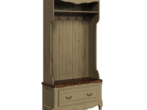  OM 带抽屉的玄关开放式衣柜3d模型 