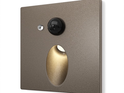  带运动传感器的方形LED嵌入式灯具3d模型 