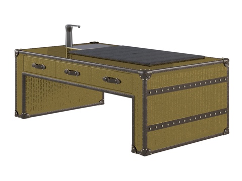  OM茶道桌哥伦布皮革镶嵌3d模型 