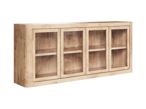  OM现代风格四门玻璃餐边柜底柜3d模型 