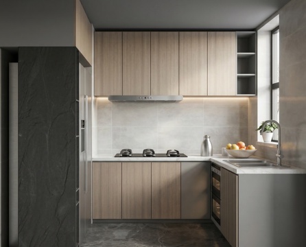 现代风格厨房橱柜组合su模型