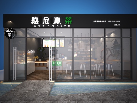  泰式奶茶店3d模型 