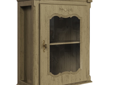  OM经典款单门玻璃壁柜3d模型 