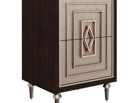  OM设计师双抽屉床头柜3d模型 