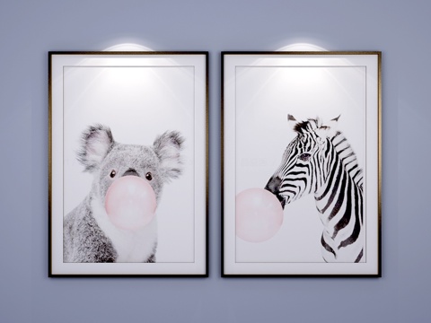  现代挂画3d模型 