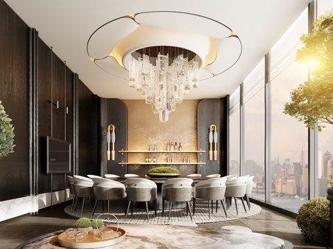  现代意式包厢3d模型 