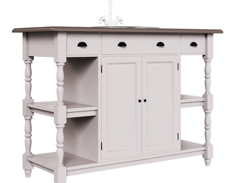  OM双门三抽浴室柜3d模型 