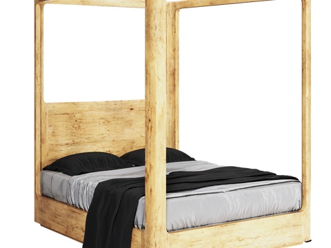  OM现代风格160x200天篷床3d模型 