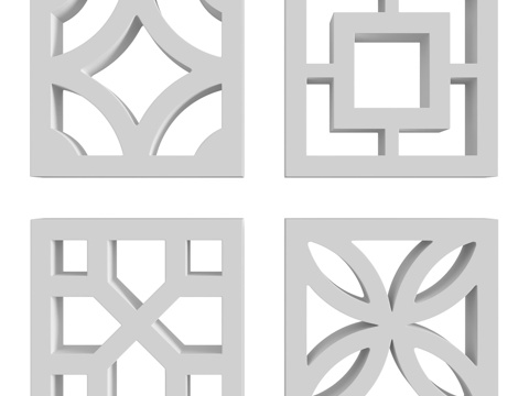  3D装饰板324号、325号、326号和327号3d模型 