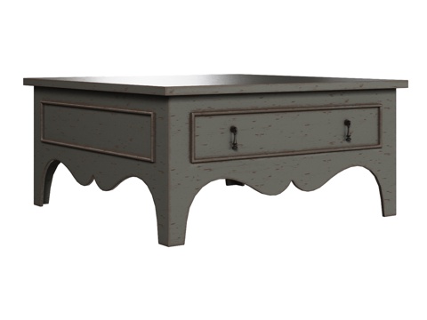  OM美式带抽屉咖啡桌3d模型 