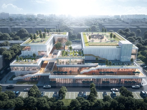 现代文化馆 文化中心 展览中心su模型