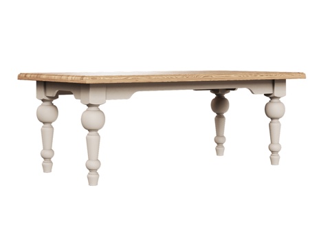  OM 松木台面咖啡桌，经典风格3d模型 