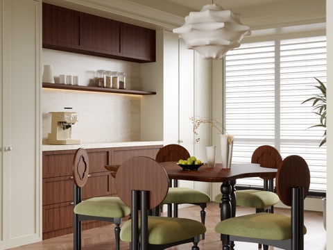  现代餐厅 餐桌椅3d模型 