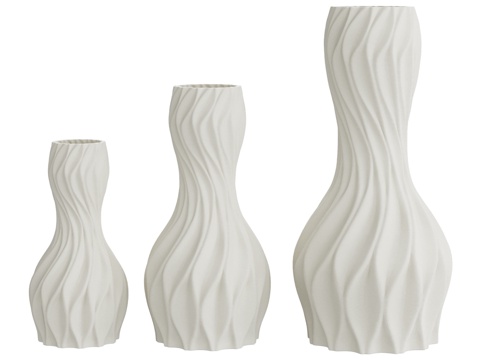  OM 干花花瓶 印花艺术款，礁石纹，Desig3d模型 