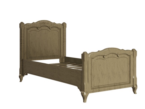  OM 经典风格 90x190 床3d模型 